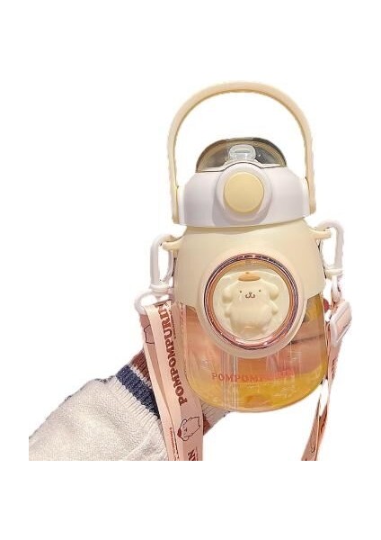 Uzay Kapsülü Su Bardağı Sevimli Diyagonal Çapraz Büyük Kapasiteli Çocuk Pipetli Bardak 820ML (Yurt Dışından)