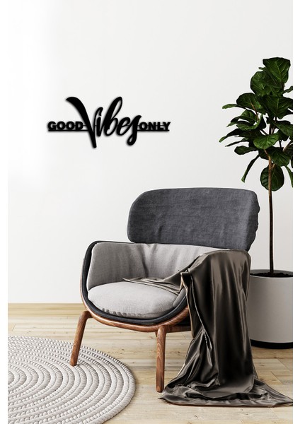 Artroya - Good Vibes Only Yazısı Metal Duvar Tablosu - Ev Dekorasyon - Metal Duvar Yazısı - 60 x 25 - cm -Siyah - TEXT-167 indirimleri