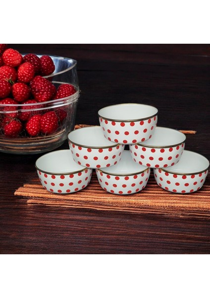 Emaye Gold Detay Puantiyeli 12 cm 6 Lı Çorba Kase Hoşaflık Çerezliklik fiyatları