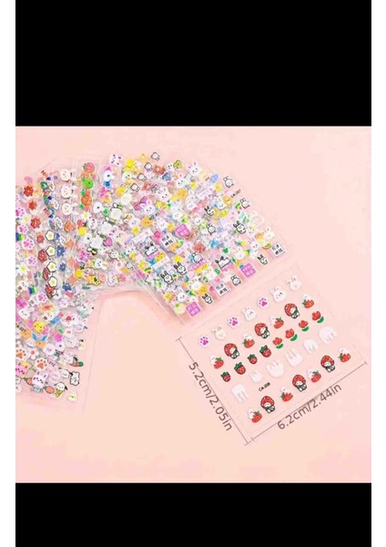 Sevimli Tırnak Stickerları - 5 Sayfa