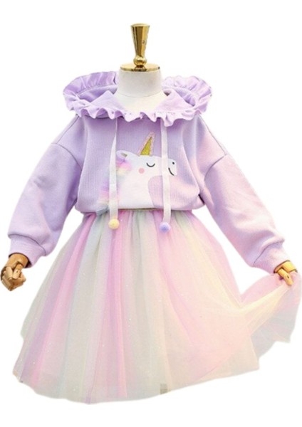 Unicorn Sweatshirt ve Parlak Tul Tutu Etek Kombin