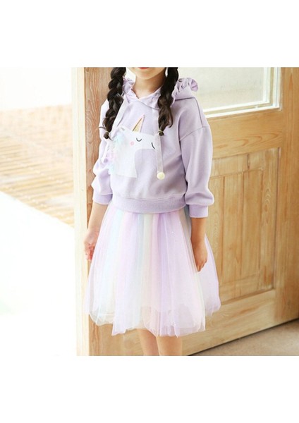 Unicorn Sweatshirt ve Parlak Tul Tutu Etek Kombin