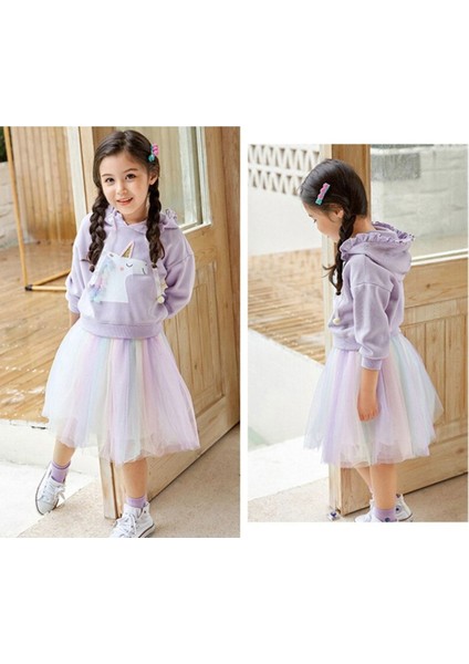 Unicorn Sweatshirt ve Parlak Tul Tutu Etek Kombin