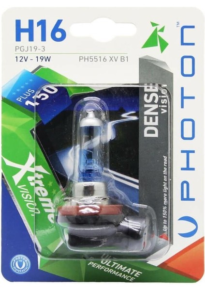H16 Xtreme Vision Blister +%150 Fazla Işık (Tekli Blister)