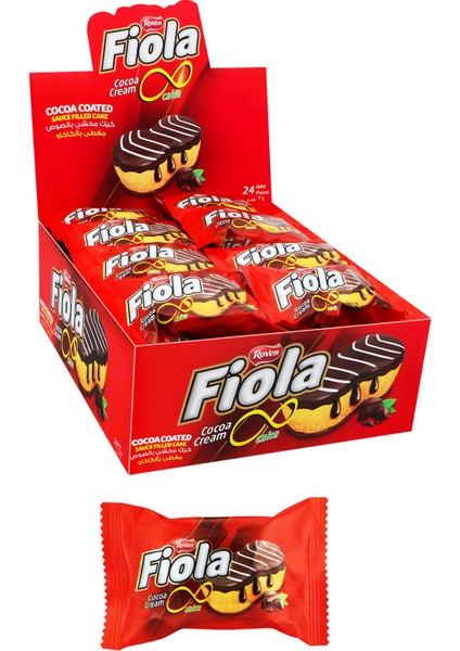 Fiola Çikolatalı Kremalı ve Çikolata Kaplı Kek - 24'lü
