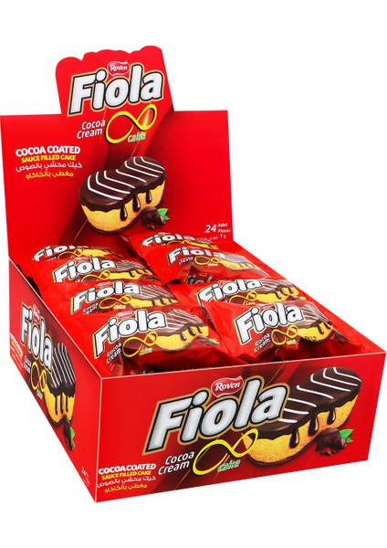 Fiola Çikolatalı Kremalı ve Çikolata Kaplı Kek - 24'lü