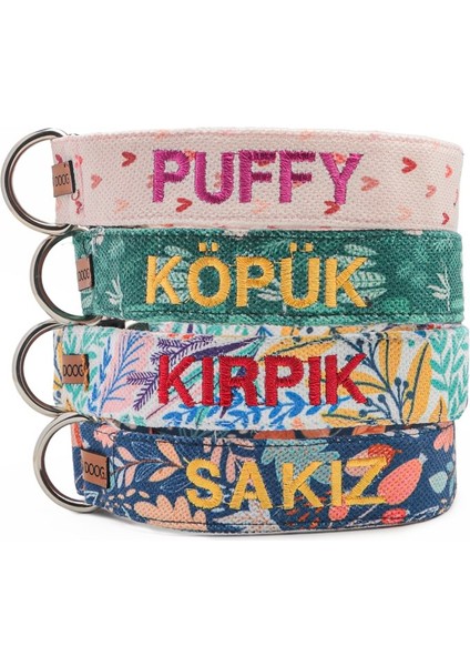 Kişiye Özel Köpek Boyun Tasması Isme Özel Köpek Tasması Isimli Köpek Tasması (Desenli)