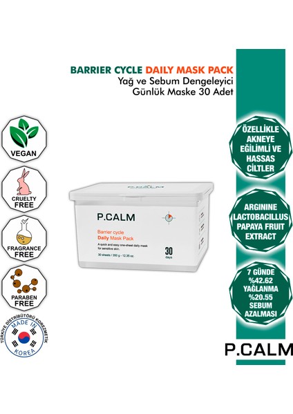 Barrier Cycle Daily Mask Pack 30 Days / Bariyer Onarıcı Günlük Maske - 30 Adet