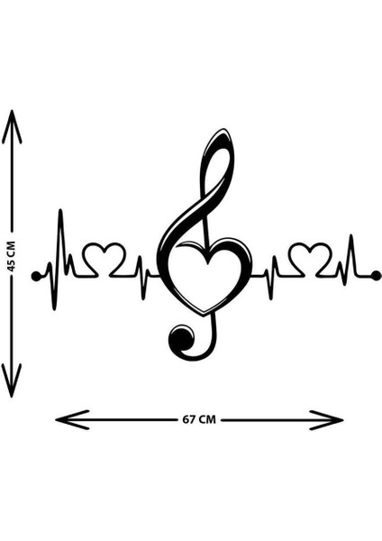- Sol'un Ritmi Metal Duvar Müzik  Tablosu - Ev Ofis Dekorasyonu - 67 x 46 - cm - Siyah - MÜZIK-019