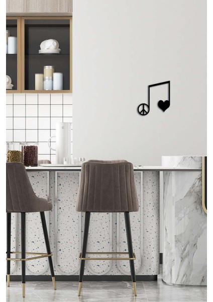 - Love N Peace Nota Metal Duvar Müzik Tablosu - Ev Ofis Dekorasyonu - 43 x 40 - cm - Siyah - MÜZIK-020 modelleri
