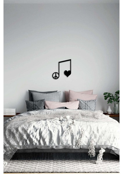- Love N Peace Nota Metal Duvar Müzik Tablosu - Ev Ofis Dekorasyonu - 43 x 40 - cm - Siyah - MÜZIK-020 fırsatları