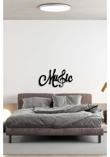 - Music Metal Duvar Müzik Tablosu - Ev Ofis Dekorasyonu - 70 x 38 - cm - Siyah - MÜZIK-022