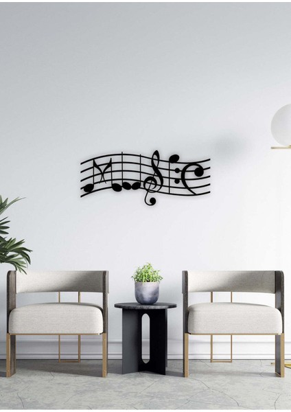 - Notaların Dansı Metal Duvar Müzik Tablosu - Ev Ofis Dekorasyonu - 70 x 30 - cm - Siyah - MÜZIK-027 fiyatları