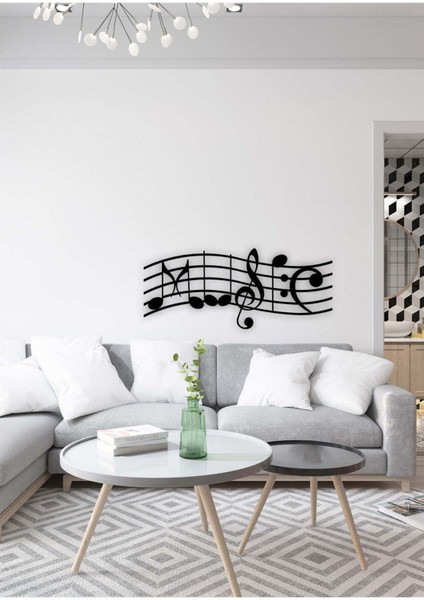 - Notaların Dansı Metal Duvar Müzik Tablosu - Ev Ofis Dekorasyonu - 70 x 30 - cm - Siyah - MÜZIK-027 fırsatları