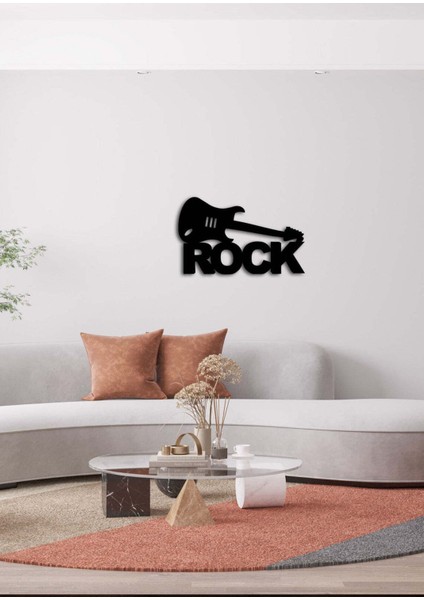 - Rock N Roll Metal Duvar Müzik  Tablosu - Ev Ofis Dekorasyonu - 65 x 40 - cm - Siyah - MÜZIK-036