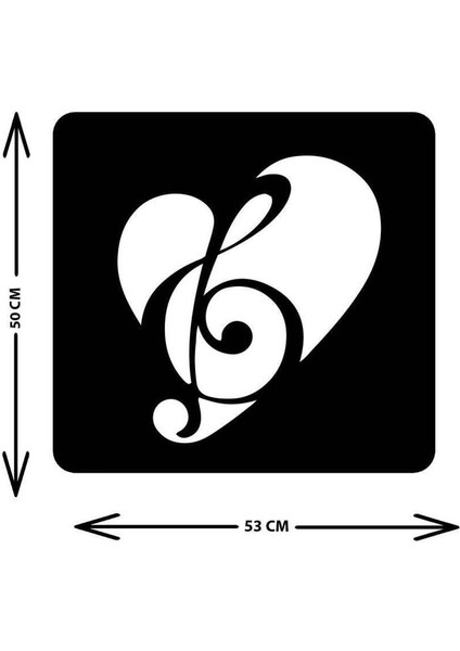 - Sol Aşkına Metal Duvar Müzik  Tablosu - Ev Ofis Dekorasyonu - 50 x 53 - cm - Siyah - MÜZIK-048