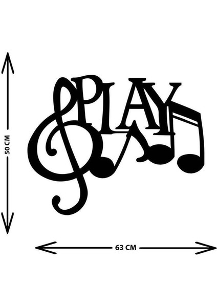 - Play With Note Metal Duvar Müzik Tablosu - Ev Ofis Dekorasyonu - 62 x 50 - cm - Siyah - MÜZIK-056 indirimleri