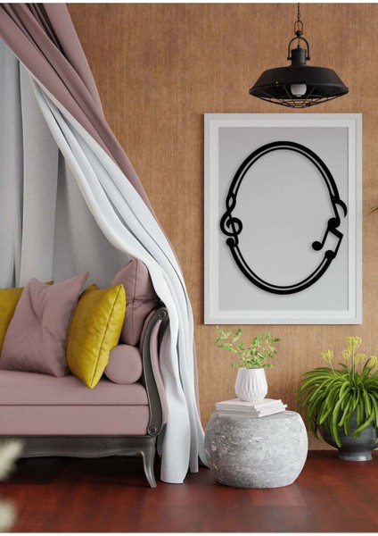 - Oval Notalar Metal Duvar Müzik Tablosu - Ev Ofis Dekorasyonu - 70 x 58 - cm - Siyah - MÜZIK-065 fiyatları