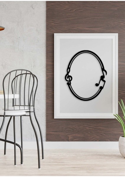 - Oval Notalar Metal Duvar Müzik Tablosu - Ev Ofis Dekorasyonu - 70 x 58 - cm - Siyah - MÜZIK-065 modelleri