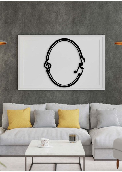 - Oval Notalar Metal Duvar Müzik Tablosu - Ev Ofis Dekorasyonu - 70 x 58 - cm - Siyah - MÜZIK-065 fırsatları