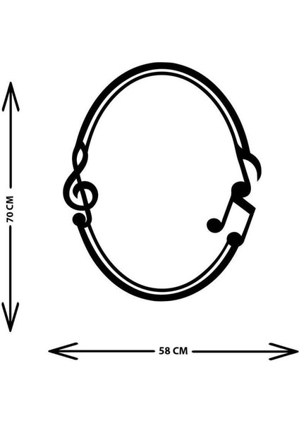 - Oval Notalar Metal Duvar Müzik Tablosu - Ev Ofis Dekorasyonu - 70 x 58 - cm - Siyah - MÜZIK-065 indirimleri