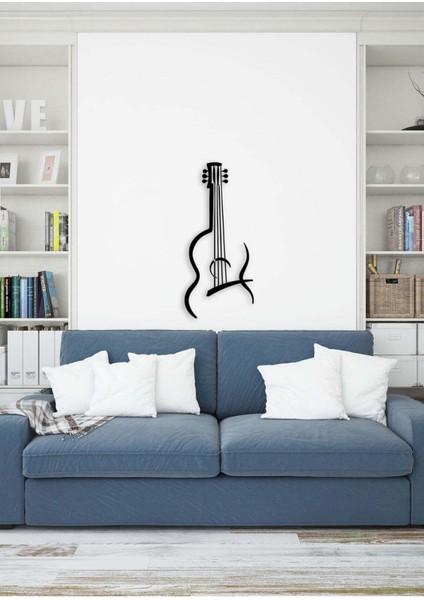- Çizgisel Gitar Metal Duvar Müzik Tablosu - Ev Ofis Dekorasyonu - 80 x 35 - cm - Siyah - MÜZIK-068 modelleri