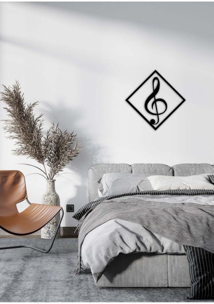 - Çerçeveli Sol Anahtarı Metal Duvar Müzik Tablosu - Ev Ofis Dekorasyonu - 60 x 60 - cm - Siyah - MÜZIK-090 fırsatları