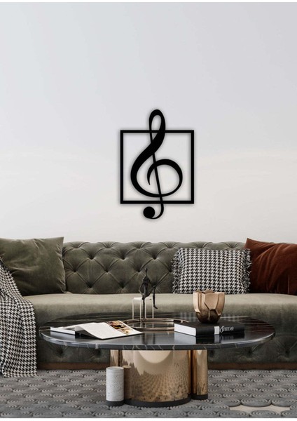 - Çerçeveli Sol Anahtarı Metal Duvar Müzik Tablosu - Ev Ofis Dekorasyonu - 60 x 40 - cm - Siyah - MÜZIK-091 fiyatları
