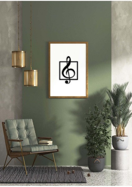 - Çerçeveli Sol Anahtarı Metal Duvar Müzik Tablosu - Ev Ofis Dekorasyonu - 60 x 40 - cm - Siyah - MÜZIK-091 fırsatları