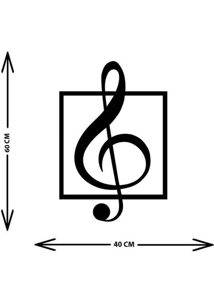 - Çerçeveli Sol Anahtarı Metal Duvar Müzik Tablosu - Ev Ofis Dekorasyonu - 60 x 40 - cm - Siyah - MÜZIK-091 indirimleri