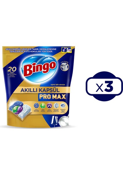 Akıllı Kapsül Pro Max Bulaşık Makinesi Tableti 20 Li x 3 Adet (60 Kapsül)