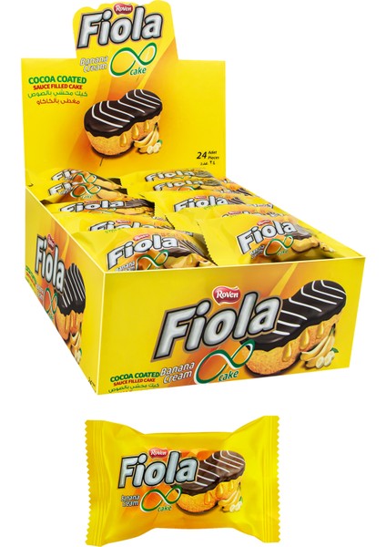 Fiola Muz Kremalı ve Çikolata Kaplı Kek - 24'lü