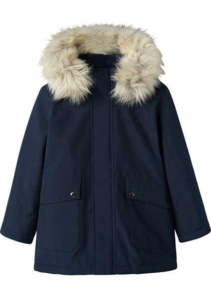 Nkmillo Parka Jacket Long Fo Noos Çocuk Günlük Mont 13235514-DARK-SAPPHIRE Lacivert
