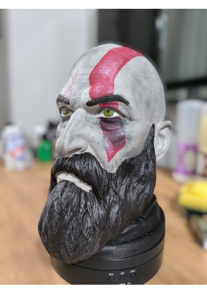 Kratos Figürü Dekoratif Obje & Kulaklık Standı – 3D Baskı El Yapımı