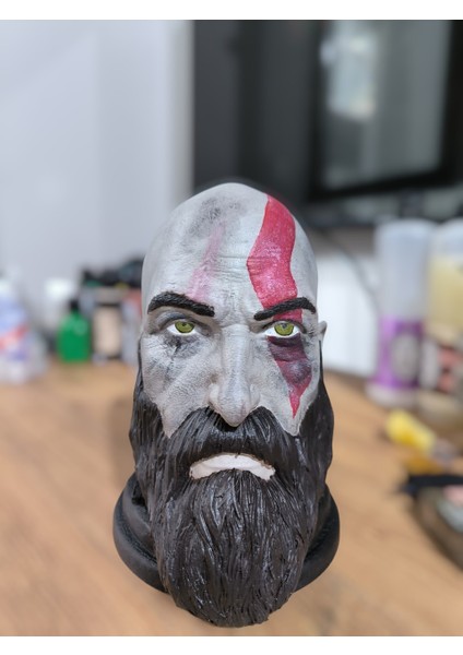 Kratos Figürü Dekoratif Obje & Kulaklık Standı – 3D Baskı El Yapımı