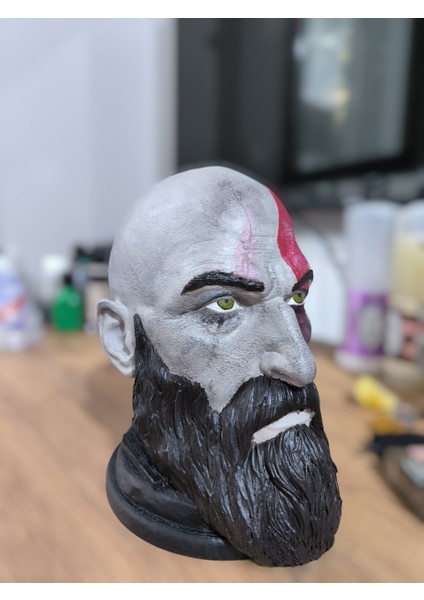 Kratos Figürü Dekoratif Obje & Kulaklık Standı – 3D Baskı El Yapımı