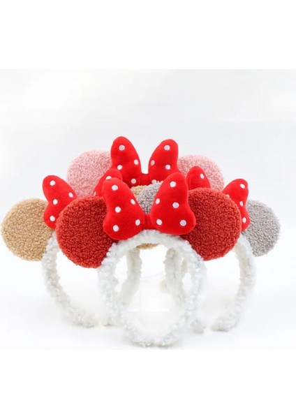 Kız Çocuk Mickey Mouse Kulaklı Peluş Yumuşak Taç