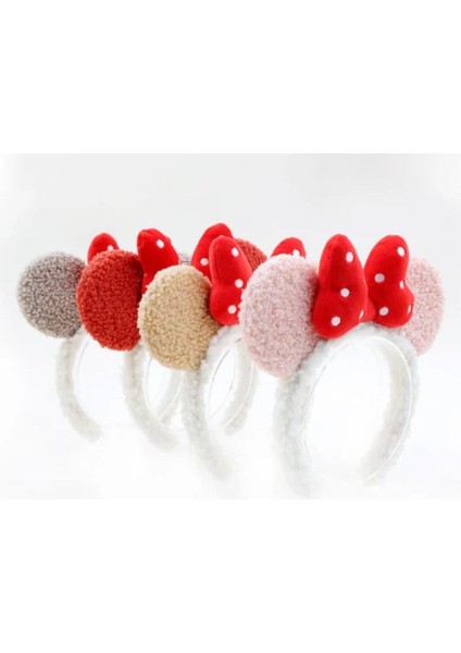 Kız Çocuk Mickey Mouse Kulaklı Peluş Yumuşak Taç