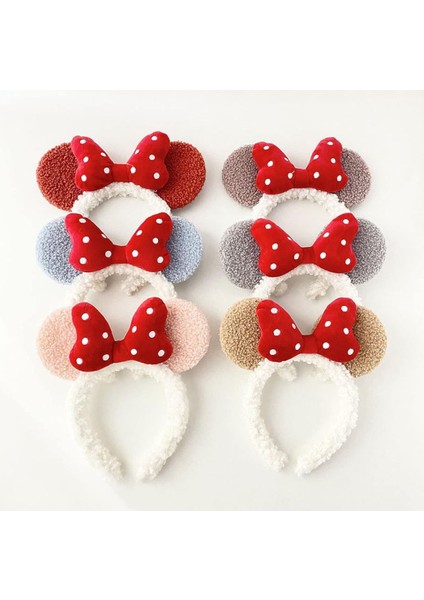 Kız Çocuk Mickey Mouse Kulaklı Peluş Yumuşak Taç