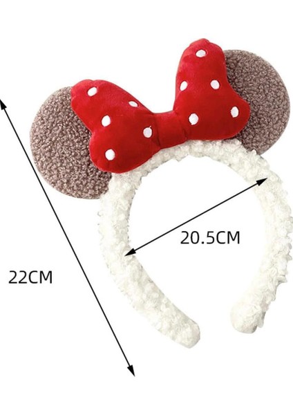 Kız Çocuk Mickey Mouse Kulaklı Peluş Yumuşak Taç