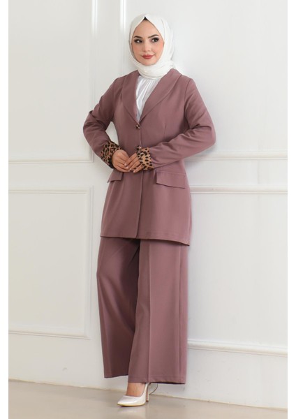 Leopar Desenli Takım Taba 19218