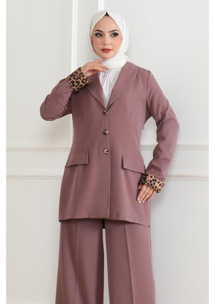 Leopar Desenli Takım Taba 19218