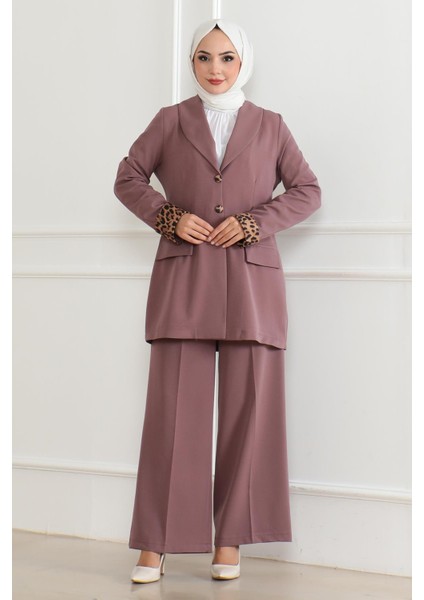 Leopar Desenli Takım Taba 19218