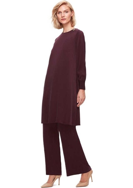 Bordo Bol Paça Cupro Pantolon T25K-7015 fiyatları