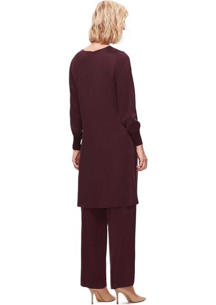 Bordo Bol Paça Cupro Pantolon T25K-7015 modelleri