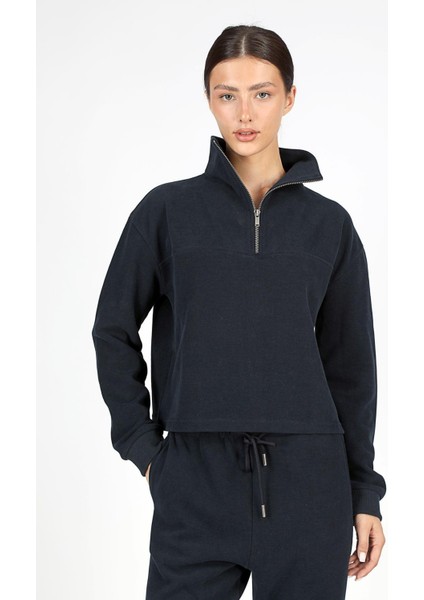 Vegas Kadın Dik Yaka Sweatshirt Lacivert fırsatları