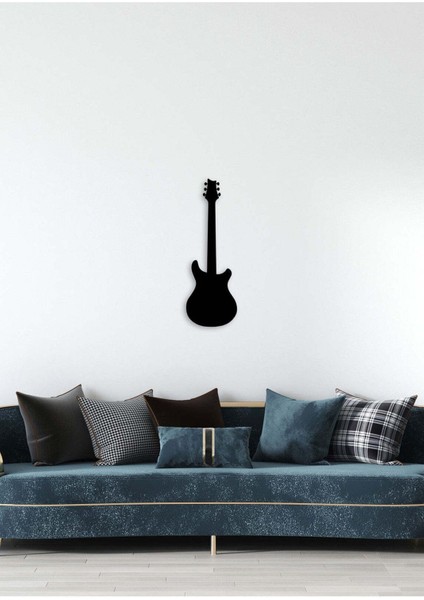 - Gitar Silüeti Metal Duvar Müzik Tablosu - Ev Ofis Dekorasyonu - 80 X 28 - Cm - Siyah - Müzık-066 modelleri