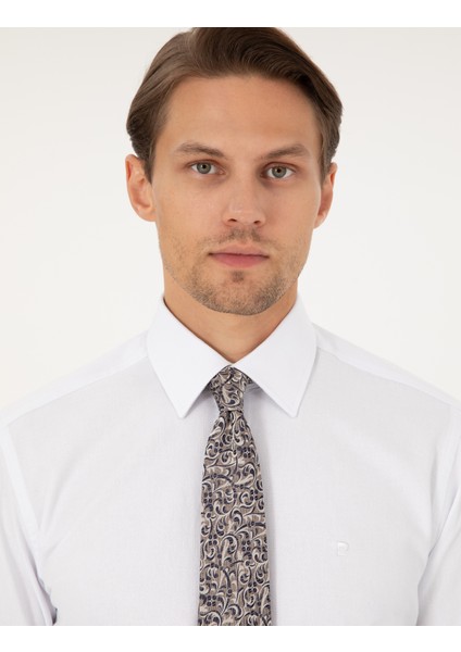 Erkek Beyaz Regular Fit Uzun Kollu Gömlek 50292309-VR013 fiyatları