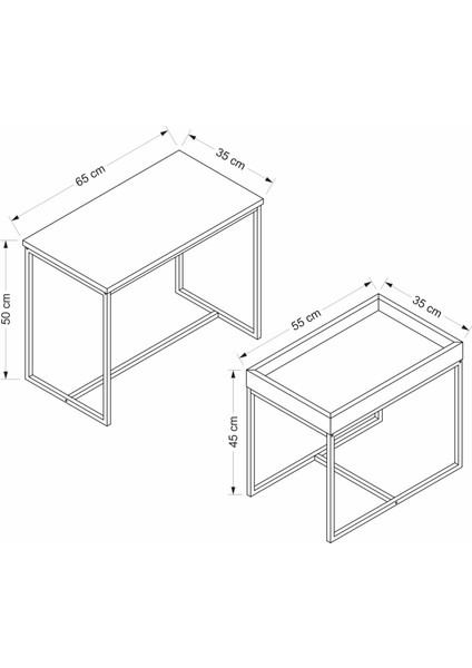 Alen Yan Sehpa-Antrasit indirimleri