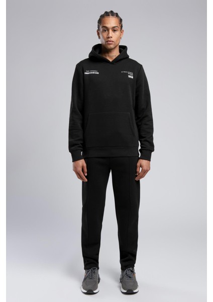 Art Erkek Kapüşonlu Sweatshirt Siyah